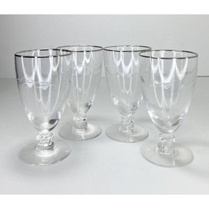 Tiffin-Franciscan LYNDLEY, Set of 4 Juice Glasses, 4 3/4” *RARE* Platinum Trim